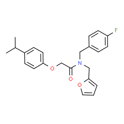 ChemSpider 2D Image | N-(4-Fluorobenzyl)-N-(2-furylmethyl)-2-(4-isopropylphenoxy)acetamide | C23H24FNO3