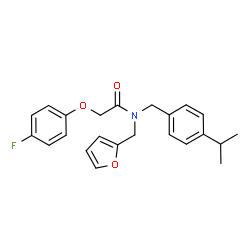 ChemSpider 2D Image | 2-(4-Fluorophenoxy)-N-(2-furylmethyl)-N-(4-isopropylbenzyl)acetamide | C23H24FNO3