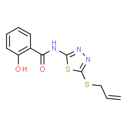 ChemSpider 2D Image | N-[5-(Allylsulfanyl)-1,3,4-thiadiazol-2-yl]-2-hydroxybenzamide | C12H11N3O2S2