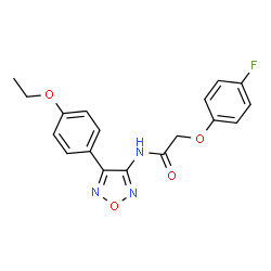 ChemSpider 2D Image | N-[4-(4-Ethoxyphenyl)-1,2,5-oxadiazol-3-yl]-2-(4-fluorophenoxy)acetamide | C18H16FN3O4