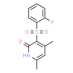 ChemSpider 2D Image | 3-[(2-Fluorophenyl)sulfonyl]-4,6-dimethyl-2(1H)-pyridinone | C13H12FNO3S