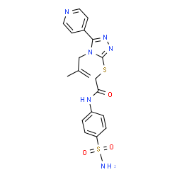 ChemSpider 2D Image | 2-{[4-(2-Methyl-2-propen-1-yl)-5-(4-pyridinyl)-4H-1,2,4-triazol-3-yl]sulfanyl}-N-(4-sulfamoylphenyl)acetamide | C19H20N6O3S2