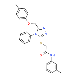 ChemSpider 2D Image | 2-({5-[(4-Methylphenoxy)methyl]-4-phenyl-4H-1,2,4-triazol-3-yl}sulfanyl)-N-(3-methylphenyl)acetamide | C25H24N4O2S