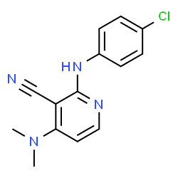 ChemSpider 2D Image | 2-[(4-Chlorophenyl)amino]-4-(dimethylamino)nicotinonitrile | C14H13ClN4