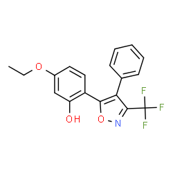 ChemSpider 2D Image | 5-Ethoxy-2-[4-phenyl-3-(trifluoromethyl)-1,2-oxazol-5-yl]phenol | C18H14F3NO3