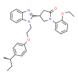 ChemSpider 2D Image | 4-{1-[2-(4-sec-Butylphenoxy)ethyl]-1H-benzimidazol-2-yl}-1-(2-ethoxyphenyl)-2-pyrrolidinone | C31H35N3O3