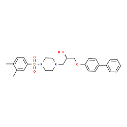 ChemSpider 2D Image | 1-(4-Biphenylyloxy)-3-{4-[(3,4-dimethylphenyl)sulfonyl]-1-piperazinyl}-2-propanol | C27H32N2O4S