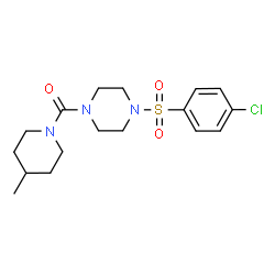 ChemSpider 2D Image | {4-[(4-Chlorophenyl)sulfonyl]-1-piperazinyl}(4-methyl-1-piperidinyl)methanone | C17H24ClN3O3S