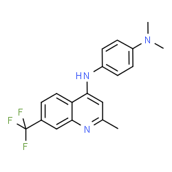ChemSpider 2D Image | N,N-Dimethyl-N'-[2-methyl-7-(trifluoromethyl)-4-quinolinyl]-1,4-benzenediamine | C19H18F3N3