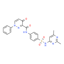 ChemSpider 2D Image | N-{4-[(2,6-Dimethyl-4-pyrimidinyl)sulfamoyl]phenyl}-4-oxo-1-phenyl-1,4-dihydro-3-pyridazinecarboxamide | C23H20N6O4S