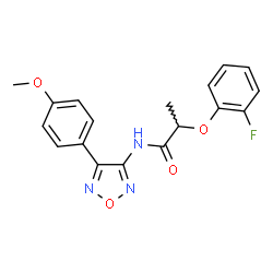 ChemSpider 2D Image | 2-(2-Fluorophenoxy)-N-[4-(4-methoxyphenyl)-1,2,5-oxadiazol-3-yl]propanamide | C18H16FN3O4