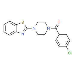ChemSpider 2D Image | [4-(1,3-Benzothiazol-2-yl)-1-piperazinyl](4-chlorophenyl)methanone | C18H16ClN3OS