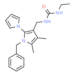 ChemSpider 2D Image | 1-[(1'-Benzyl-4',5'-dimethyl-1'H-1,2'-bipyrrol-3'-yl)methyl]-3-ethylurea | C21H26N4O