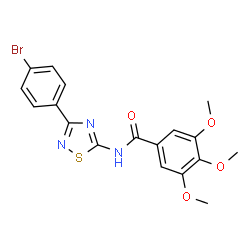 ChemSpider 2D Image | N-[3-(4-Bromophenyl)-1,2,4-thiadiazol-5-yl]-3,4,5-trimethoxybenzamide | C18H16BrN3O4S