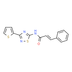 ChemSpider 2D Image | (2E)-3-Phenyl-N-[3-(2-thienyl)-1,2,4-thiadiazol-5-yl]acrylamide | C15H11N3OS2