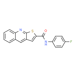ChemSpider 2D Image | N-(4-Fluorophenyl)thieno[2,3-b]quinoline-2-carboxamide | C18H11FN2OS