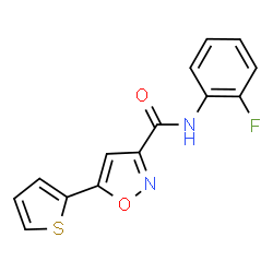 ChemSpider 2D Image | N-(2-Fluorophenyl)-5-(2-thienyl)-1,2-oxazole-3-carboxamide | C14H9FN2O2S