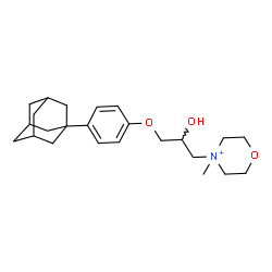 ChemSpider 2D Image | 4-{3-[4-(Adamantan-1-yl)phenoxy]-2-hydroxypropyl}-4-methylmorpholin-4-ium | C24H36NO3