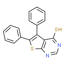 ChemSpider 2D Image | 5,6-Diphenylthieno[2,3-d]pyrimidine-4-thiol | C18H12N2S2