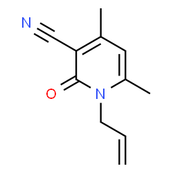 ChemSpider 2D Image | 1-Allyl-4,6-dimethyl-2-oxo-1,2-dihydro-3-pyridinecarbonitrile | C11H12N2O