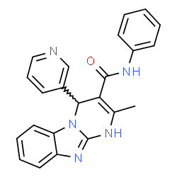 ChemSpider 2D Image | 2-Methyl-N-phenyl-4-(3-pyridinyl)-1,4-dihydropyrimido[1,2-a]benzimidazole-3-carboxamide | C23H19N5O