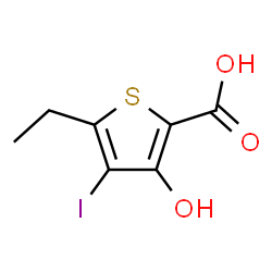ChemSpider 2D Image | 5-Ethyl-3-hydroxy-4-iodo-2-thiophenecarboxylic acid | C7H7IO3S