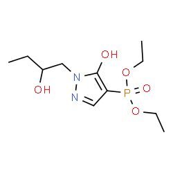 ChemSpider 2D Image | Diethyl [5-hydroxy-1-(2-hydroxybutyl)-1H-pyrazol-4-yl]phosphonate | C11H21N2O5P