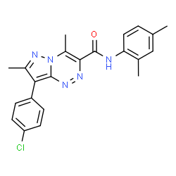 ChemSpider 2D Image | 8-(4-Chlorophenyl)-N-(2,4-dimethylphenyl)-4,7-dimethylpyrazolo[5,1-c][1,2,4]triazine-3-carboxamide | C22H20ClN5O