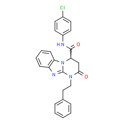 ChemSpider 2D Image | N-(4-Chlorophenyl)-2-oxo-1-(2-phenylethyl)-1,2,3,4-tetrahydropyrimido[1,2-a]benzimidazole-4-carboxamide | C25H21ClN4O2
