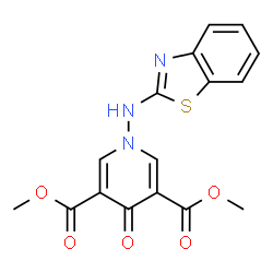 ChemSpider 2D Image | Dimethyl 1-(1,3-benzothiazol-2-ylamino)-4-oxo-1,4-dihydro-3,5-pyridinedicarboxylate | C16H13N3O5S