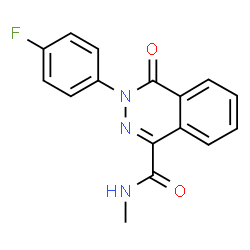 ChemSpider 2D Image | 3-(4-Fluorophenyl)-N-methyl-4-oxo-3,4-dihydro-1-phthalazinecarboxamide | C16H12FN3O2