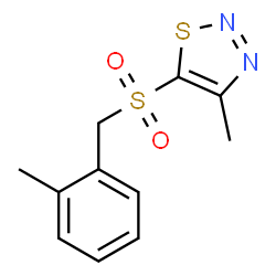 ChemSpider 2D Image | 4-Methyl-5-[(2-methylbenzyl)sulfonyl]-1,2,3-thiadiazole | C11H12N2O2S2