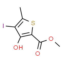 ChemSpider 2D Image | Methyl 3-hydroxy-4-iodo-5-methyl-2-thiophenecarboxylate | C7H7IO3S