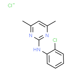 ChemSpider 2D Image | 2-Pyrimidinamine, N-(2-chlorophenyl)-4,6-dimethyl-, chloride (1:1) | C12H12Cl2N3