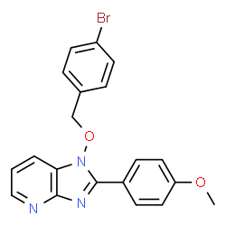 ChemSpider 2D Image | 1-[(4-Bromobenzyl)oxy]-2-(4-methoxyphenyl)-1H-imidazo[4,5-b]pyridine | C20H16BrN3O2
