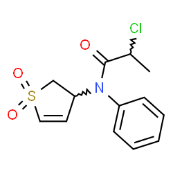 ChemSpider 2D Image | 2-Chloro-N-(1,1-dioxido-2,3-dihydro-3-thiophenyl)-N-phenylpropanamide | C13H14ClNO3S