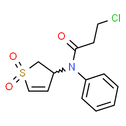 ChemSpider 2D Image | 3-Chloro-N-(1,1-dioxido-2,3-dihydro-3-thiophenyl)-N-phenylpropanamide | C13H14ClNO3S