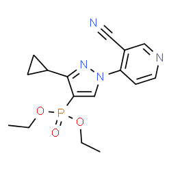 ChemSpider 2D Image | Diethyl [1-(3-cyano-4-pyridinyl)-3-cyclopropyl-1H-pyrazol-4-yl]phosphonate | C16H19N4O3P