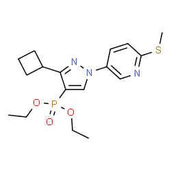 ChemSpider 2D Image | Diethyl {3-cyclobutyl-1-[6-(methylsulfanyl)-3-pyridinyl]-1H-pyrazol-4-yl}phosphonate | C17H24N3O3PS