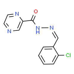 ChemSpider 2D Image | N'-[(Z)-(2-Chlorophenyl)methylene]-2-pyrazinecarbohydrazide | C12H9ClN4O