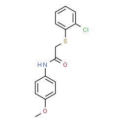 ChemSpider 2D Image | 2-[(2-Chlorophenyl)sulfanyl]-N-(4-methoxyphenyl)acetamide | C15H14ClNO2S