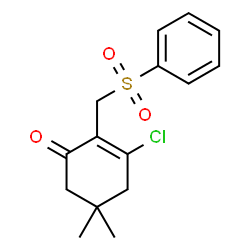 ChemSpider 2D Image | 3-Chloro-5,5-dimethyl-2-[(phenylsulfonyl)methyl]-2-cyclohexen-1-one | C15H17ClO3S