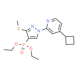 ChemSpider 2D Image | Diethyl [1-(4-cyclobutyl-2-pyridinyl)-3-(methylsulfanyl)-1H-pyrazol-4-yl]phosphonate | C17H24N3O3PS