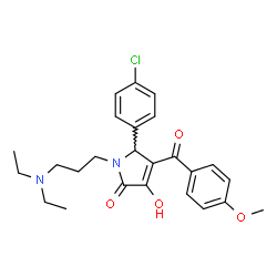 ChemSpider 2D Image | 5-(4-Chlorophenyl)-1-[3-(diethylamino)propyl]-3-hydroxy-4-(4-methoxybenzoyl)-1,5-dihydro-2H-pyrrol-2-one | C25H29ClN2O4
