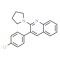 ChemSpider 2D Image | 3-(4-Chlorophenyl)-2-(1-pyrrolidinyl)quinoline | C19H17ClN2