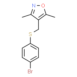 ChemSpider 2D Image | 4-{[(4-Bromophenyl)sulfanyl]methyl}-3,5-dimethyl-1,2-oxazole | C12H12BrNOS