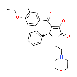 ChemSpider 2D Image | 4-(3-Chloro-4-ethoxybenzoyl)-3-hydroxy-1-[2-(4-morpholinyl)ethyl]-5-phenyl-1,5-dihydro-2H-pyrrol-2-one | C25H27ClN2O5