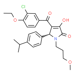 ChemSpider 2D Image | 4-(3-Chloro-4-ethoxybenzoyl)-3-hydroxy-5-(4-isopropylphenyl)-1-(3-methoxypropyl)-1,5-dihydro-2H-pyrrol-2-one | C26H30ClNO5