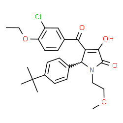ChemSpider 2D Image | 5-(4-tert-Butylphenyl)-4-(3-chloro-4-ethoxybenzoyl)-3-hydroxy-1-(2-methoxyethyl)-1,5-dihydro-2H-pyrrol-2-one | C26H30ClNO5