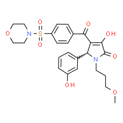 ChemSpider 2D Image | 3-Hydroxy-5-(3-hydroxyphenyl)-1-(3-methoxypropyl)-4-[4-(4-morpholinylsulfonyl)benzoyl]-1,5-dihydro-2H-pyrrol-2-one | C25H28N2O8S